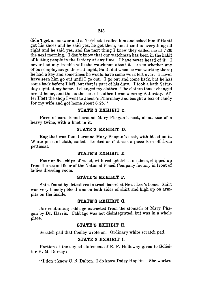 Leo Frank State's Exhibit B, part 3, Monday April 28, 1913